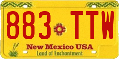 NM license plate 883TTW