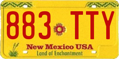 NM license plate 883TTY