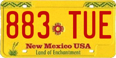 NM license plate 883TUE