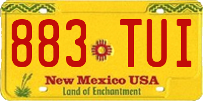 NM license plate 883TUI