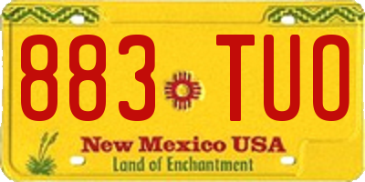 NM license plate 883TUO