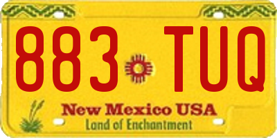 NM license plate 883TUQ