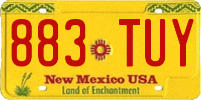 NM license plate 883TUY