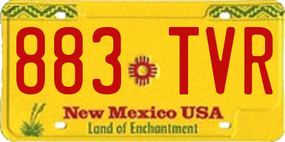 NM license plate 883TVR