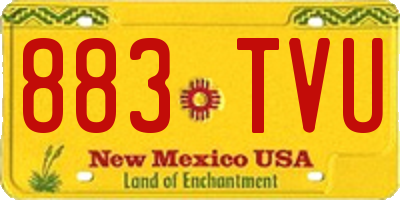 NM license plate 883TVU