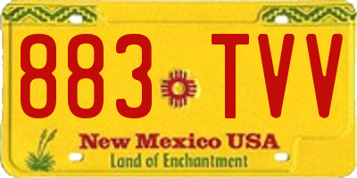 NM license plate 883TVV