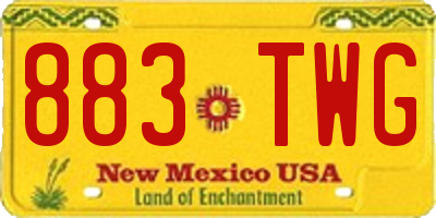 NM license plate 883TWG