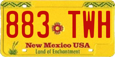 NM license plate 883TWH
