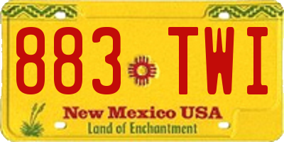 NM license plate 883TWI