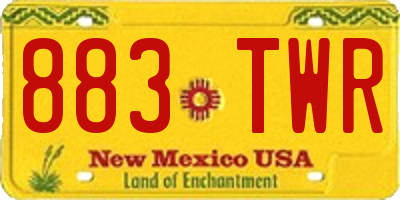 NM license plate 883TWR
