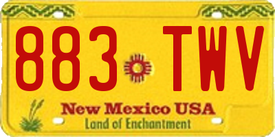 NM license plate 883TWV
