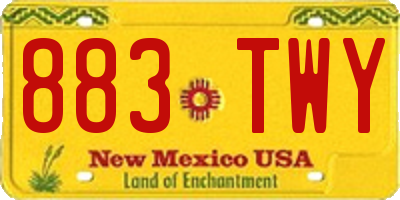 NM license plate 883TWY