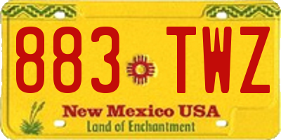 NM license plate 883TWZ