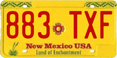 NM license plate 883TXF