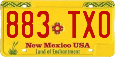 NM license plate 883TXO