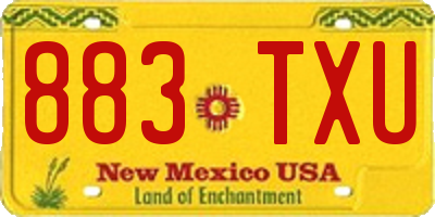 NM license plate 883TXU