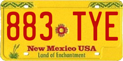 NM license plate 883TYE