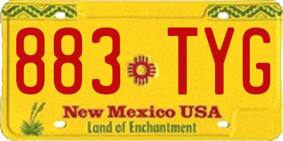 NM license plate 883TYG
