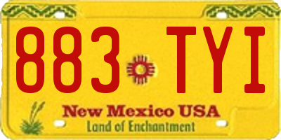 NM license plate 883TYI