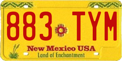 NM license plate 883TYM
