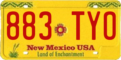 NM license plate 883TYO