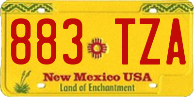 NM license plate 883TZA