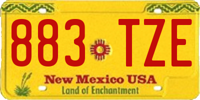 NM license plate 883TZE