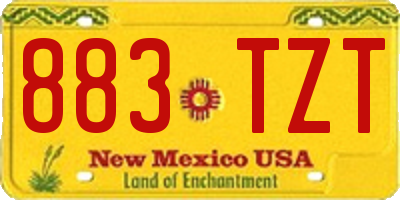 NM license plate 883TZT