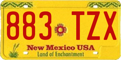 NM license plate 883TZX