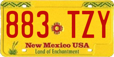 NM license plate 883TZY
