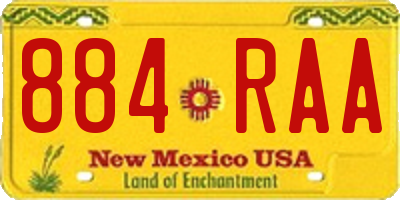 NM license plate 884RAA