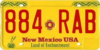 NM license plate 884RAB