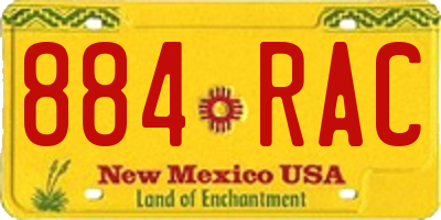 NM license plate 884RAC