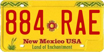 NM license plate 884RAE