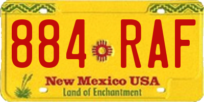 NM license plate 884RAF