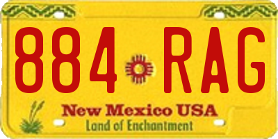 NM license plate 884RAG