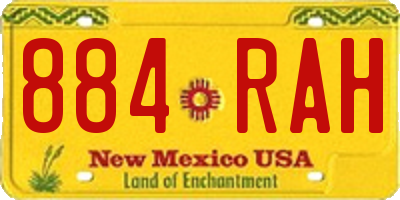 NM license plate 884RAH