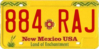 NM license plate 884RAJ