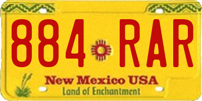 NM license plate 884RAR