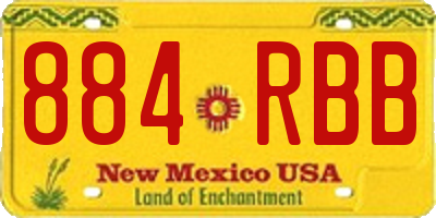 NM license plate 884RBB