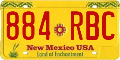 NM license plate 884RBC
