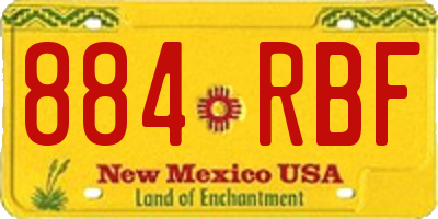 NM license plate 884RBF