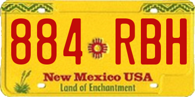 NM license plate 884RBH