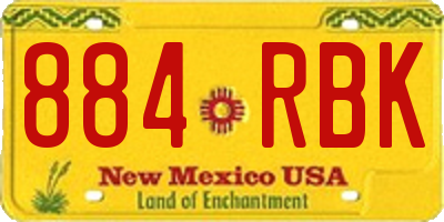 NM license plate 884RBK