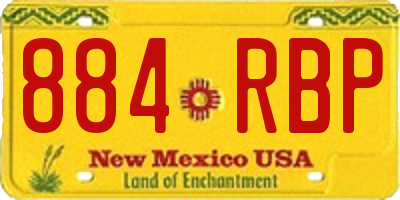 NM license plate 884RBP