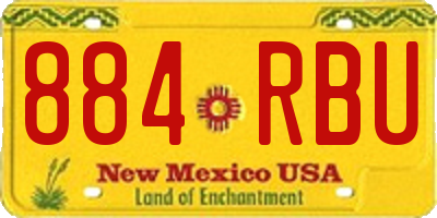 NM license plate 884RBU