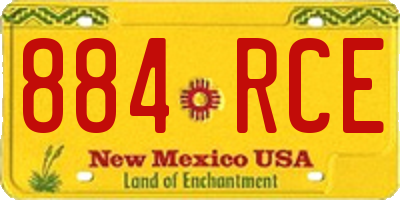 NM license plate 884RCE