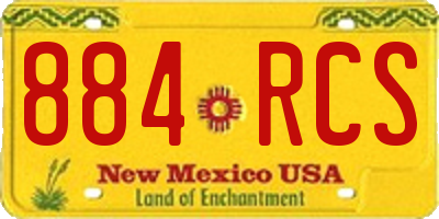 NM license plate 884RCS