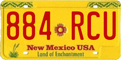 NM license plate 884RCU