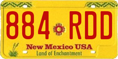 NM license plate 884RDD